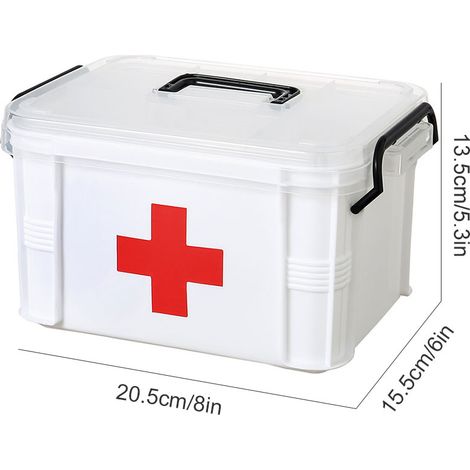 Trousse de premiers secours transparente, boîte de rangement portable pour médicaments, trousses de sécurité d'urgence (1/5)