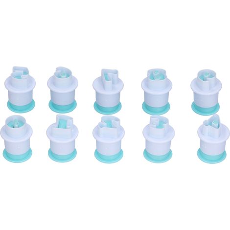 Lot de 10 moules à biscuits ressort pour cake, cookies, chocolat, empreinte et déco DIY cuisine bleu ciel plastique sans BPA (1/5)