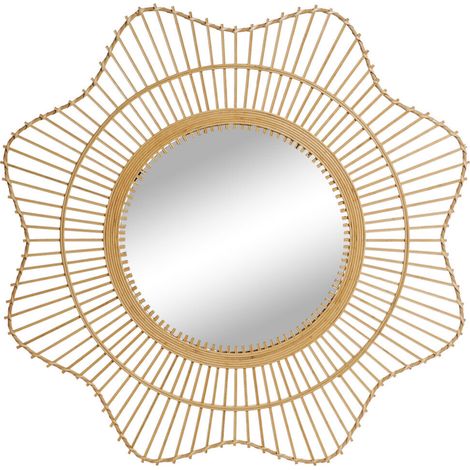 Espejo Bambu Cristal 86X2X85 Ondulado Natural (1/4)