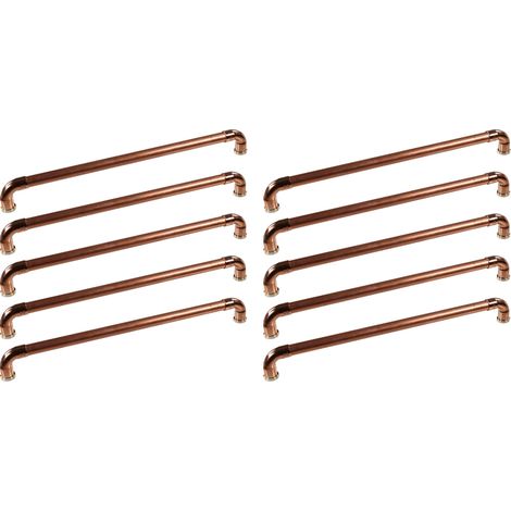 Lot de 10 Poignées de meuble cuivre "Industriel" - Entraxe 330 mm - Ø14 mm - Arcanaute (1/2)