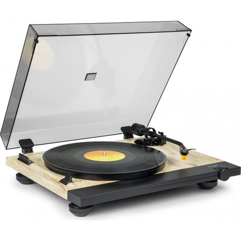 Platine tourne-disque - THOMSON - TT702 - 33 et 45 tours - Tete de lecture AT91 Audio Technica - Antiskating - Bois et noir (1/5)