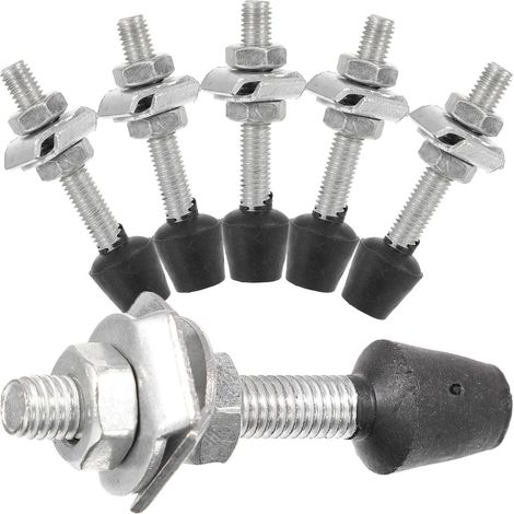6pcs Vis à Bascule M8 en Fer Galvanisé Tête en Plastique Argenté, Surface Lisse et Prise Sécurisée, Accessoires pour Serrage Rapide en Travail du Bois (1/5)