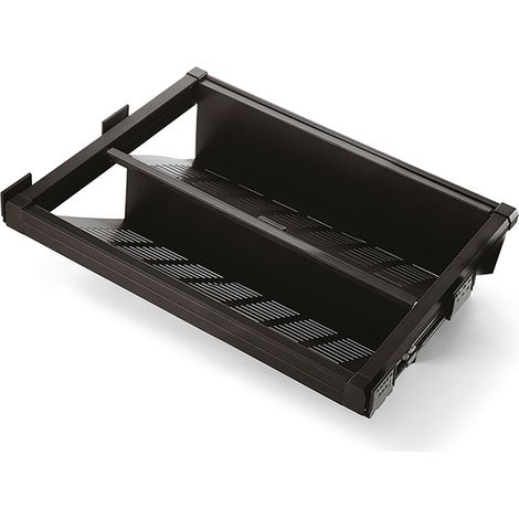Emuca Cassetto portascarpe estraibile Moka, 564 - 594, Acciaio, Verniciato moka