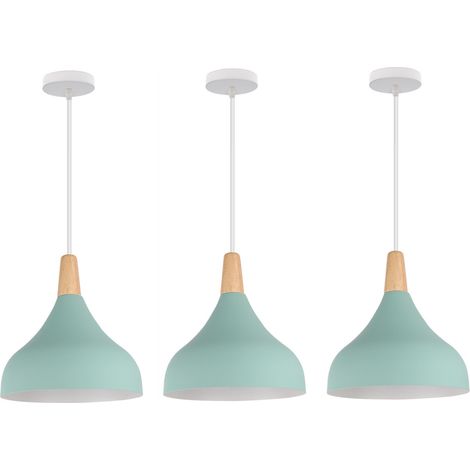 3Pcs Creativo Lampada a Sospensione Semplice E27 Illuminazione Interni Lampadario Camera Letto Soggiorno - Verde (1/4)