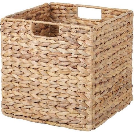 Aufbewahrungskorb, Aufbewahrungskörbe aus Wasserhyazinthe zum Handstricken, praktische quadratische Weidenkörbe, kubische Aufbewahrungsboxen (1/5)