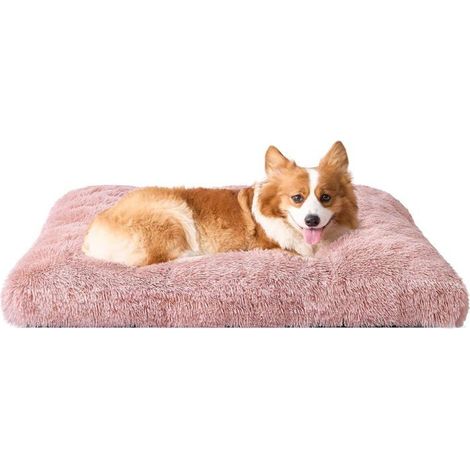 Coussin Chiens Anti Stress Lavable et Antidérapant, Moelleux Lit pour Chien Peluche, Rose, 40x30cm (1/4)