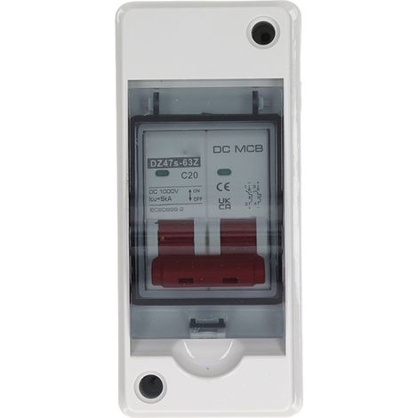 Disjoncteur miniature 2P 20A IP65 étanche interrupteur-sectionneur DC 1000V pour système solaire photovoltaïque (1/5)