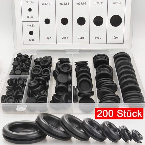 Surtido de 200 tapones, kit de tapones de goma, tapones de carrocería para vehículos de pasajeros (1/5)
