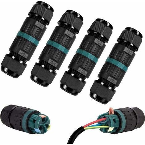 IP68 Waterproof Junction Box - Set of 4 2-Way Outdoor Electrical Connector, Waterproof Domino External Wiring Junction Box for Ø9-12 mm Earth Cables (1/4)