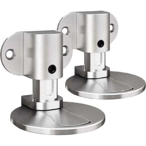 2 Pièces Butee de Porte Magnetique en Métal, Butée de Porte Magnétique Invisible Solide avec Adhésif et Vis, Butee de Porte, Arret de Porte, Stop Porte Bloc Porte pour Bureau Maison (Argent) (1/4)