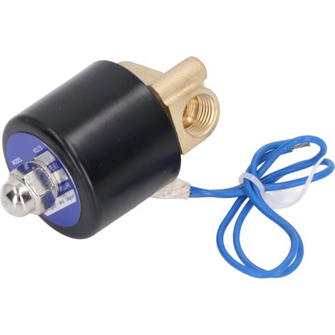 Magnetventil 2W, normalerweise geschlossen, Messing-Kupferkernspule, elektrisches Magnetventil für Wasser, Gas und Öl, 1/4 Zoll, DC 12 V (1/5)
