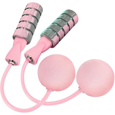Corde à sauter sans fil, anti-nœuds, à saut rapide et précis pour le fitness, lestée, avec poignées antidérapantes en mousse à mémoire de forme pour enfants et adultes. (1/5)