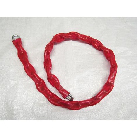 6MM X 1200MM Security Chain - Red Sheath Hardened Anti Theft Bike Gate Metre