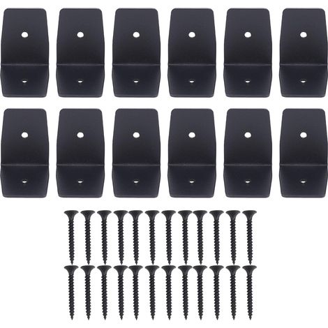Clips de chevrons pour matériel de pergola, clips anti-ouragan en acier galvanisé noir avec vis pour solives de plafond en bois et poutres en bois (1.97inch) (1/5)