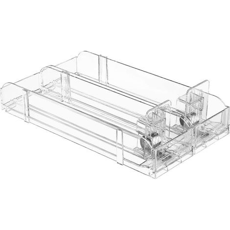 Présentoir de rangement automatique à ouverture par simple pression, 10 étagères en acrylique transparent (1/5)