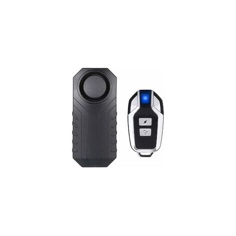 Kabelloser Motorrad-/Fahrrad-Sicherheits-Diebstahlalarm mit Fernbedienung, wasserdicht IP55, 113 dB super laut (schwarz) (1/4)