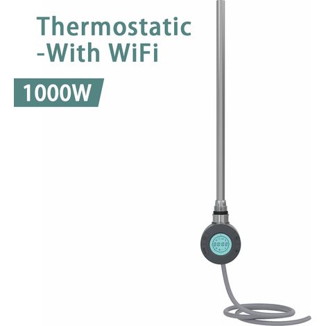 NRG Smart WiFi Thermostatic Electric Heating Element for Heated Towel Rail Radiator 1000W Anthracite