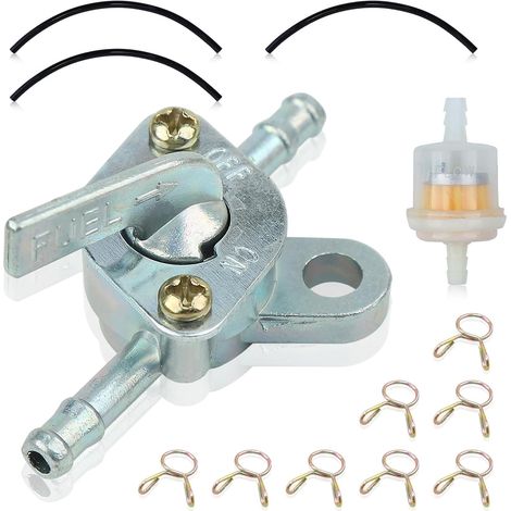 Kit de filtre à carburant, filtre à carburant pour moto, 1 tuyau de carburant, filtre à huile, 8 colliers de tuyaux de carburant et 1 robinet de carburant, 3 tuyaux de carburant pour moto, voiture (1/5)