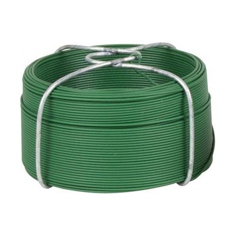 Rolle 50 m, grüner kunststoffbeschichteter Draht, 0,7–1,2 mm (1/2)