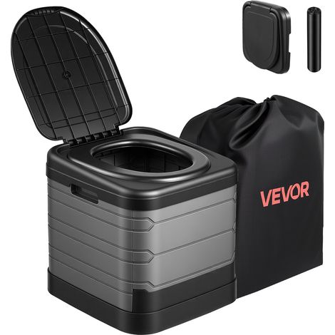 Toilette de Camping Pliable, Toilette Portable avec Capacité de Charge de 150 kg, pour Domicile Camping-car Caravane Bateau Randonnée, WC de Voyage avec Sac de Transport et Sacs Poubelle (1/5)