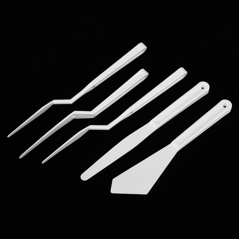 6 couteaux à palette en plastique blanc pour artistes peintres, outils de peinture (1/5)