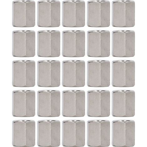 Écrou d'accouplement hexagonal M8x1, 25 L15mm, connecteur de tige filetée en acier inoxydable 304 pour boulons, goujons, vis de Machine, 20 pièces (1/5)