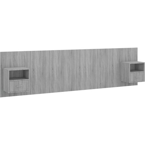 Maison Exclusive - Cabecero de cama y mesitas madera contrachapad