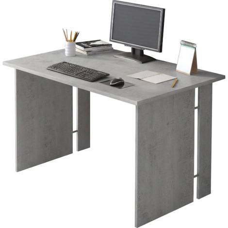 Escritorio Ullano, Modular, Pasacables, Tablero Gris, 119x78.2x75h cm Gris Cemento