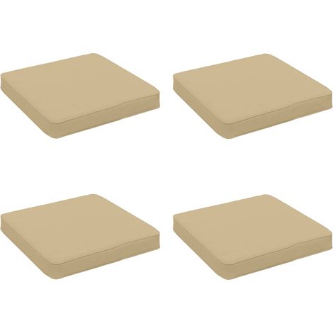 Coussins de siège 4 pièces VUGHT 4 pcs 100 % polyester Beige vidaXL