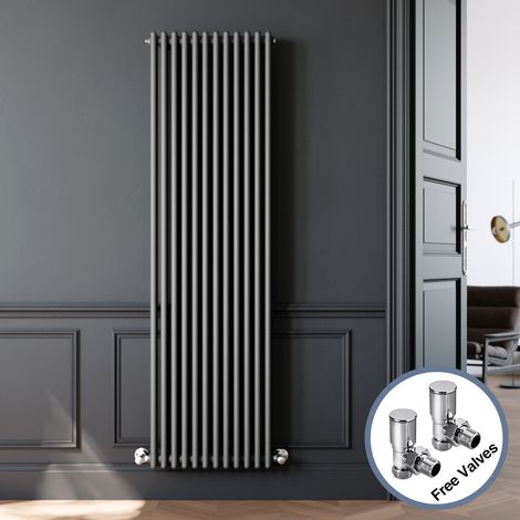 ELEGANT Vertical Column Radiator Traditional Radiator 1800mm Anthracite Radiator Triple Column Rads 1800 x 554 mm with Valves (1/5)
