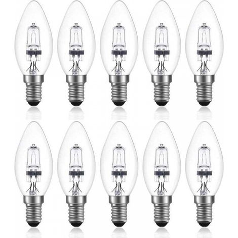 42W E14 C35 Dimmable ampoule halogène AC 220-240V Blanc Chaud 2700K e14 transparante ampoule halogene bougie (10pcs) (1/5)