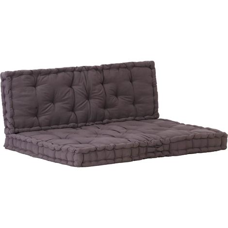 Maison Exclusive - Palettenauflagen 2 Stk. Baumwolle Anthrazit (1/5)
