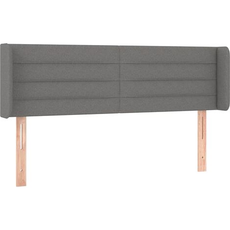 Maison Exclusive - Cabecero de tela gris oscuro 147x16x78/88 cm (1/5)