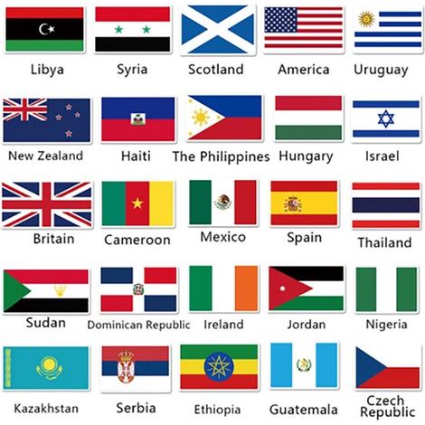 Hoja de pegatinas，Pegatinas de banderas，Con banderas de 105 países del mundo，105 banderas de países únicas，Copa Mundial 2026 (1/4)