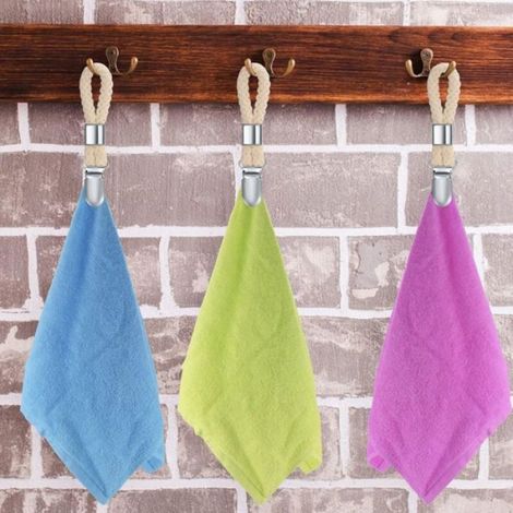 4 Pièces Pince à Serviette, Accroche Torchon, Crochet Torchon Porte Serviette Salle de Bain, Clips Porte-Torchon Placards Serviettes (1/4)