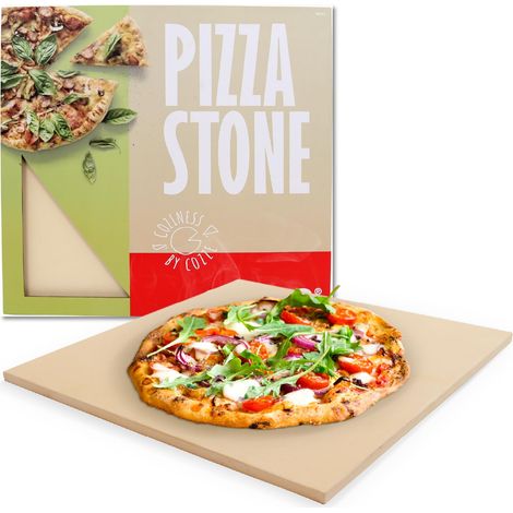 Cozze® Pietra per pizza 43 x 43 cm per forno da 17 pollici – Cordierite resistente al calore – Spessore 1 cm – Base croccante garantita – Certificata LFGB per alimenti (1/5)