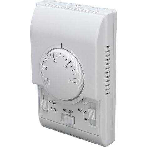 Thermostat de Climatisation Centrale 1A Manuel Thermostat d'ambiance Chauffage 110-220V Thermostat de Climatiseur à Interrupteur de Commande Mécanique à 2 Voies (1/5)