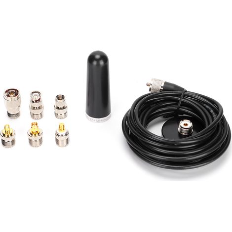 Antenne Voiture Mini Double Fréquence avec Adaptateurs et Ventouse, Câble 5m (1/5)