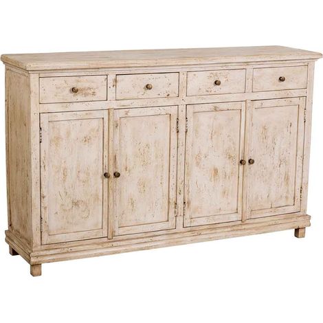 Aparador de madera artesanal beige 160x40x100h cm (1/5)