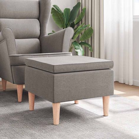 Tabouret avec pieds Tabouret de bar Chaise de bar - en bois Taupe Tissu BV870299 - BonneVie (1/4)