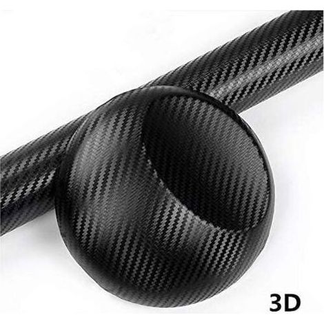 3D Film Vinyle (2PCS), 3D Autocollant Fibre Carbone adhésif Pour Voiture, Arrière Coque de Smartphone, Moto, Véhicule, fibre carbone vinyle autocollant 152 cm x 30cm Noir (1/4)