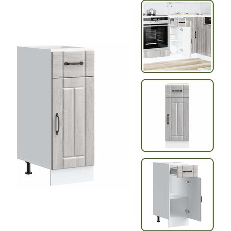 Küchen-Unterschrank Lucca Grau Sonoma Holzwerkstoff - Küchenunterschrank - Küchenunterschränke - Spülenunterschrank - Unterschrank Für Küche (1/5)