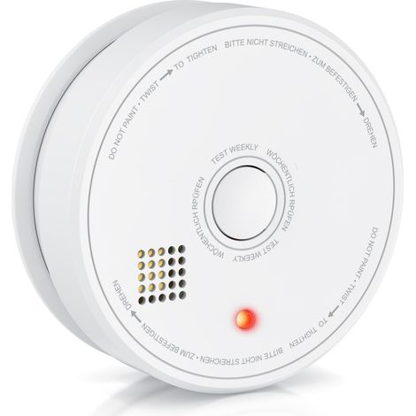 Brandson Rauchmelder 10 Jahre Batterie - 9V Blockbatterie - Smoke Detector - wechselbare Batterie - Gerät wiederverwendbar - DIN EN 14604 2005 (1/5)
