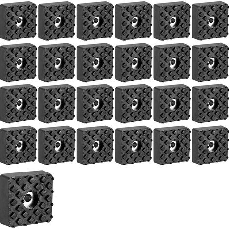 (25 Pcs) Pied de Meubles, Pieds en Caoutchouc Carrés Antidérapants, Patins en Caoutchoucs pour Meubles, Électronique, Application, Chaises(30 x 30 mm) (1/5)