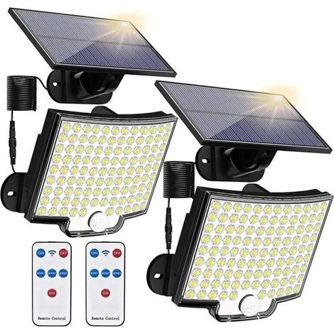 Lumiere Solaire Exterieur, Le jardin extérieur solaire allume 3 Modes la détection humaine de cour de ménage 106 éclairage LED appliques murales balcon lampes suspendues imperméables pour Jardin, Gara