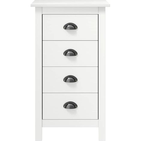 vidaXL Sideboard "Hill" White 46x35x80 cm Solid Pine Wood