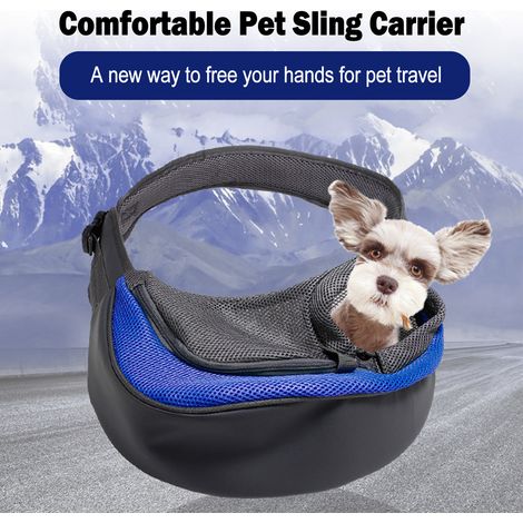 Sac de transport pour chien et animal domestique, sac à bandoulière en plein air, dos croisé, maille respirante, voyage sûr, petit chiot, chat, pochette de transport, randonnée avant (1/5)