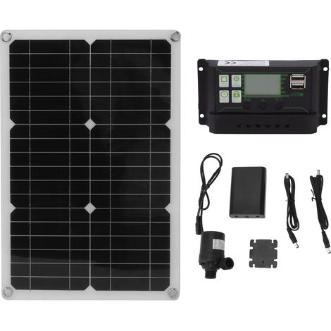 Kit de pompe à eau solaire monocristallin 20W 18V, grand débit, haut rendement, Protection de l'environnement pour étangs de jardin (1/5)