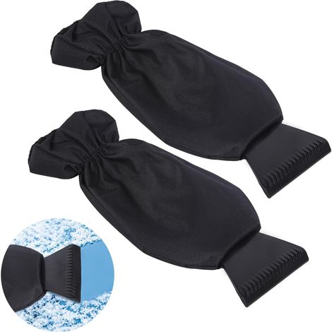 2 Pièces Vitre Voiture Vitre Voiture Raclette Pare Brise Voiture avec Gant Grattoir Pare Brise Voiture pour Gratter la Glace et Pelleter la Neige