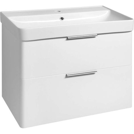 Aqualine Deneb - Meuble pour lavabo 55x57x44 cm, 2 tiroirs, blanc mat DN280 (1/5)